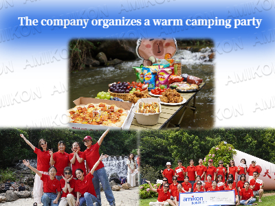 The company organized a warm camping party